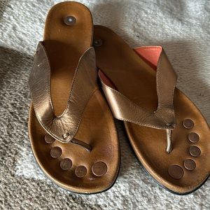 Copper leather Juil grounding sandal flip flop 8 38